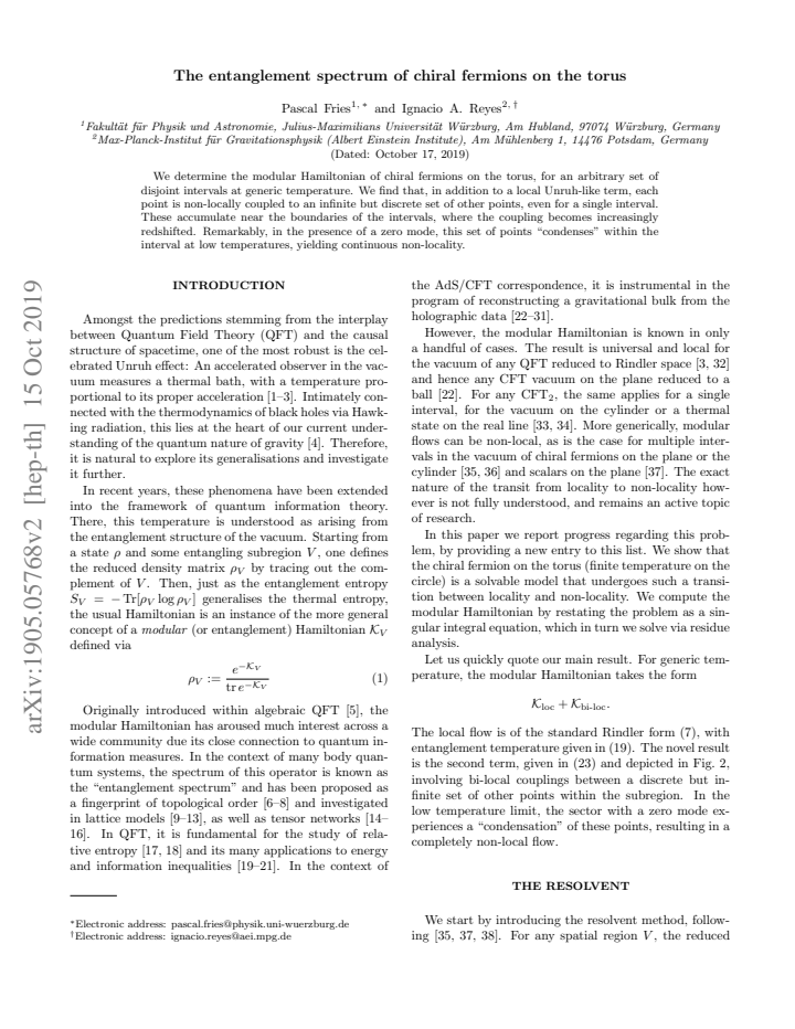 First page