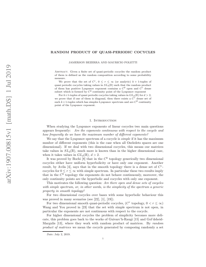 First page