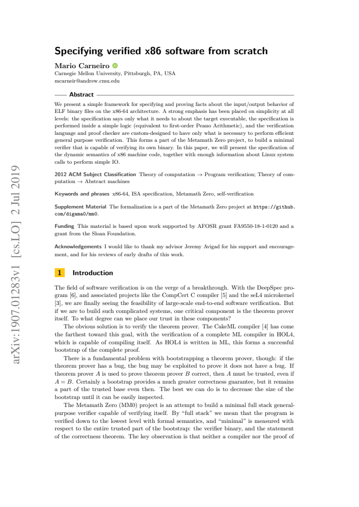 First page