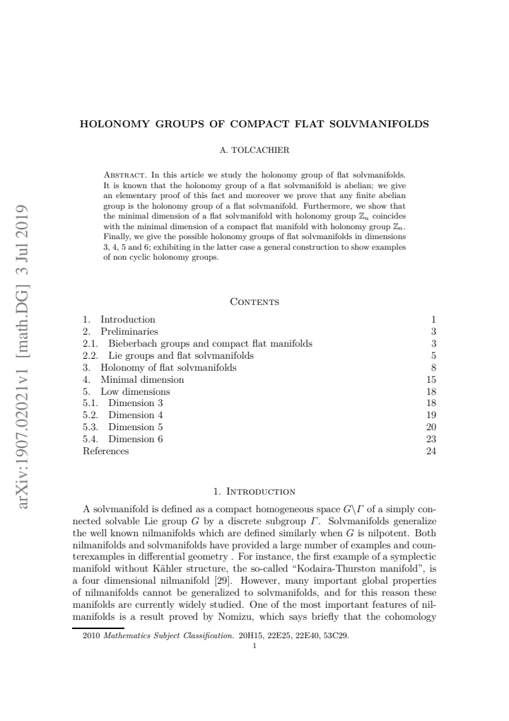 First page