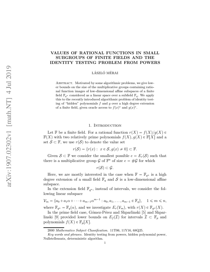 First page