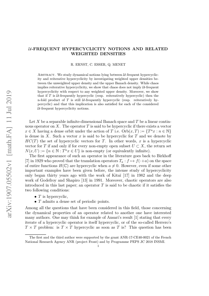 First page
