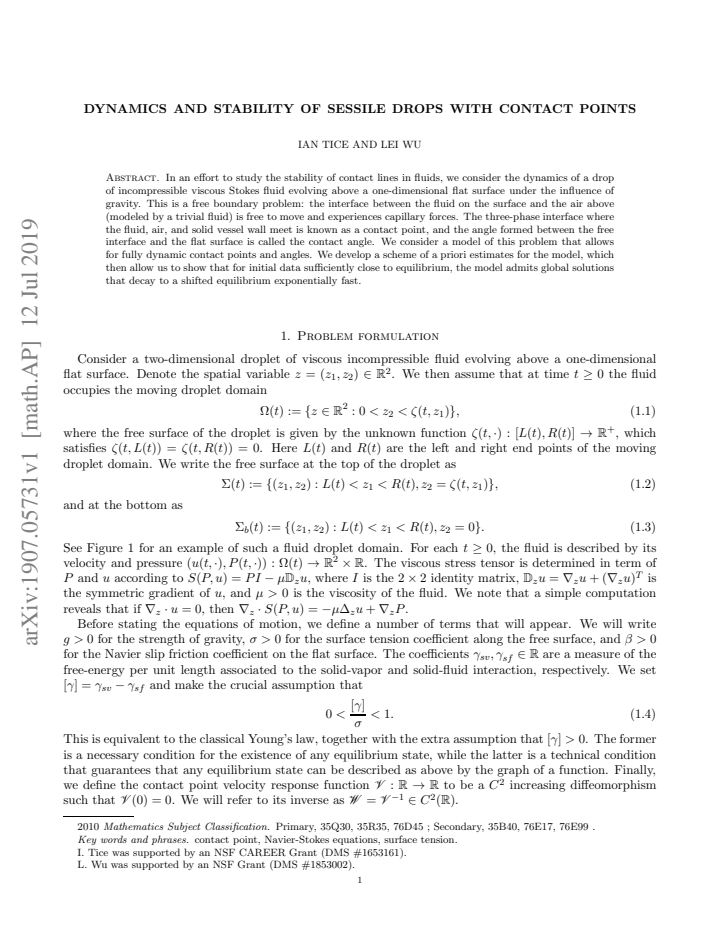 First page