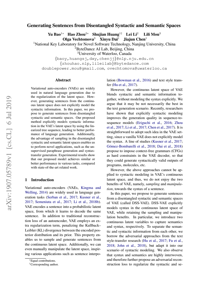 First page