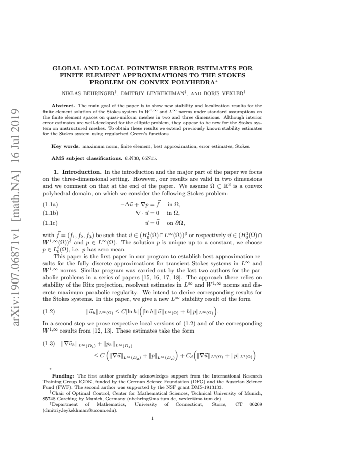 First page