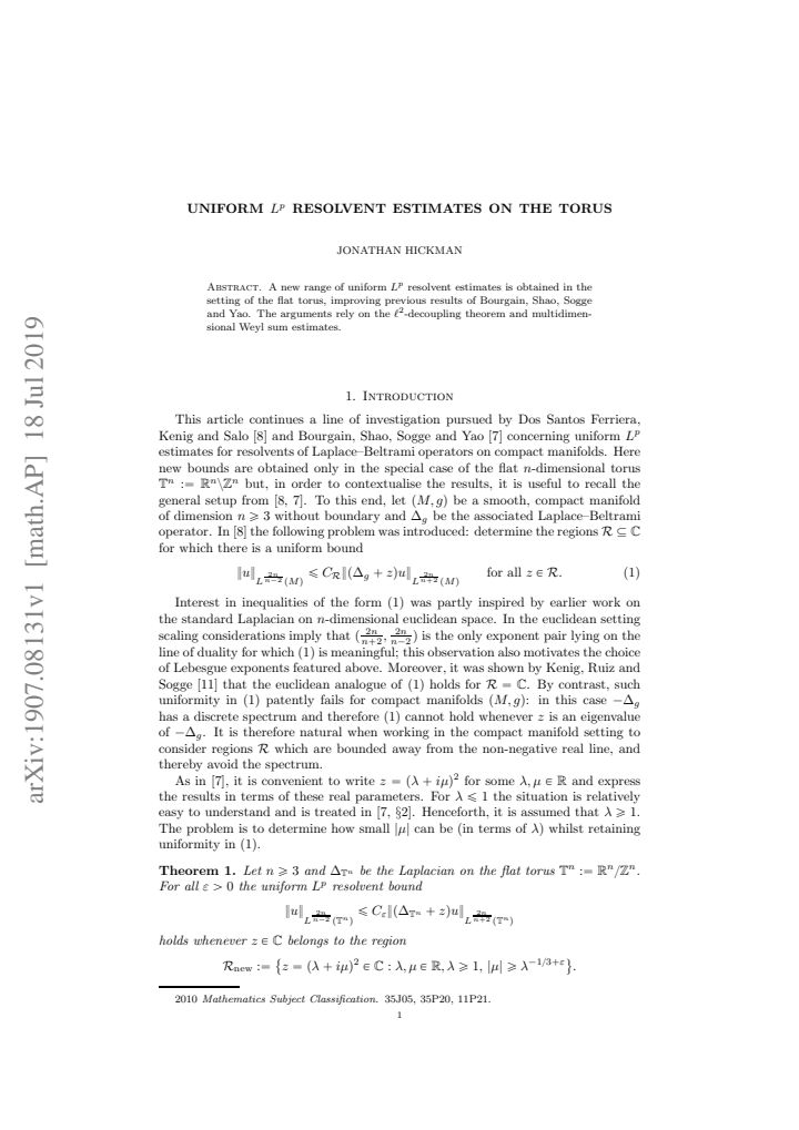First page