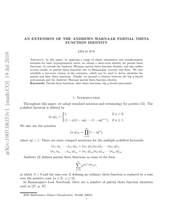 First page