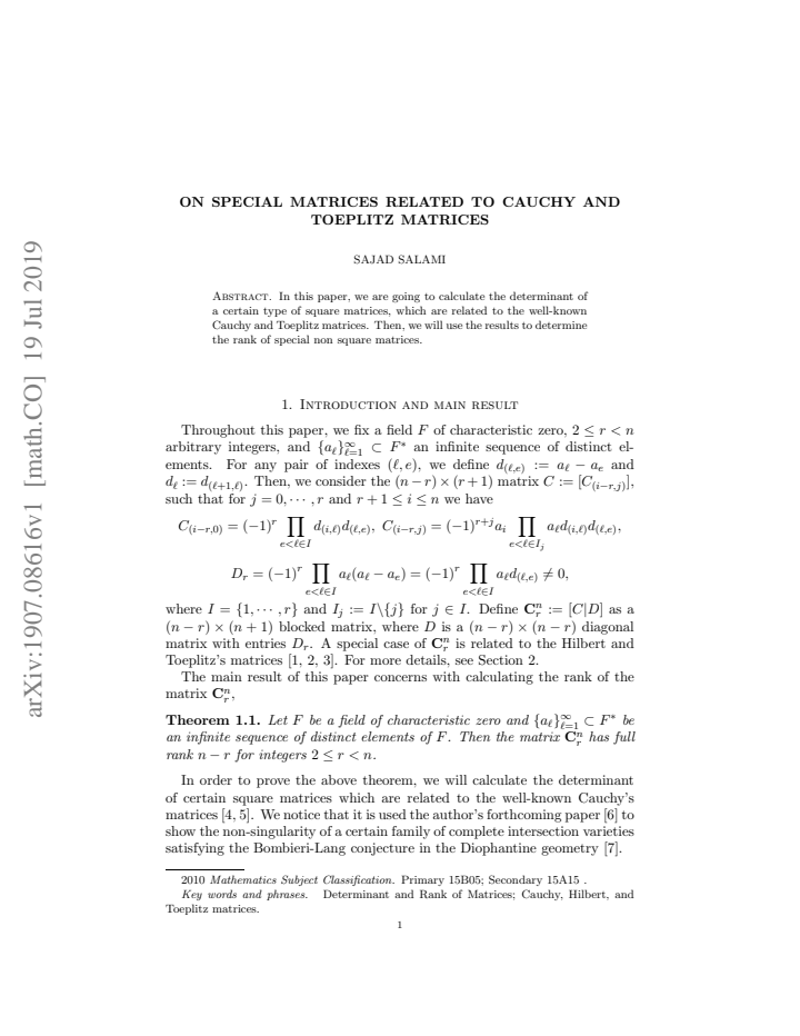 First page