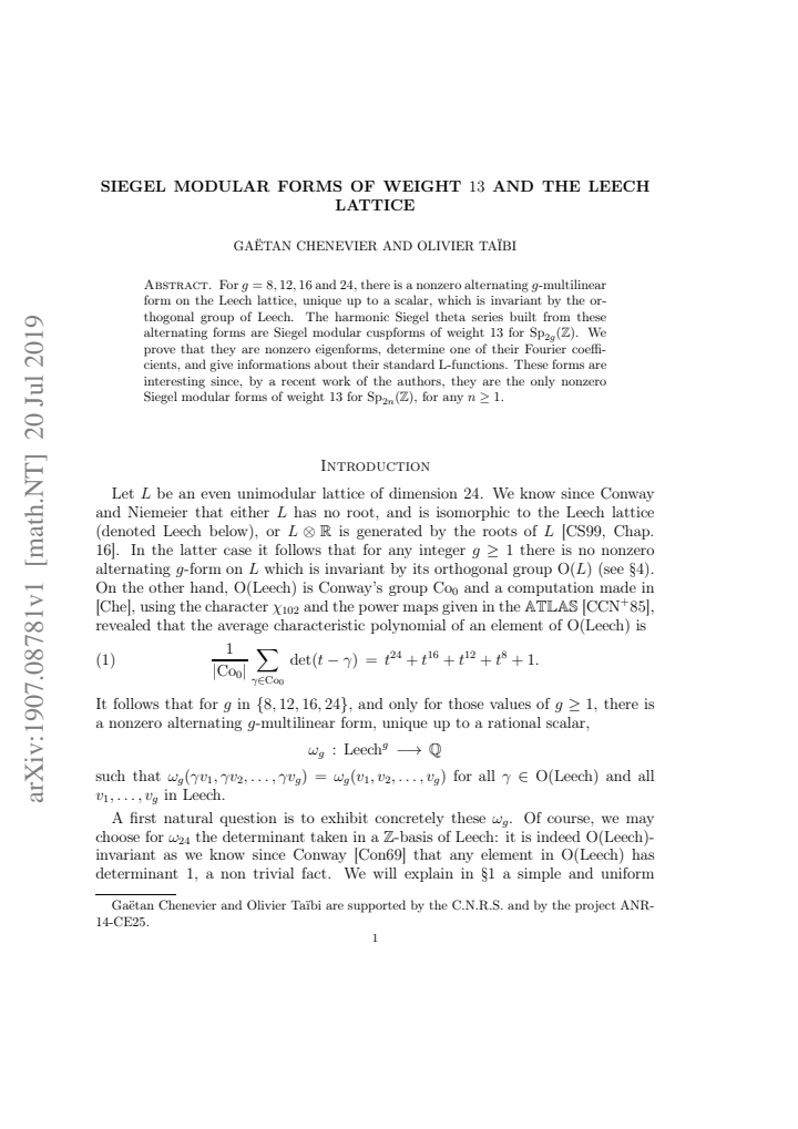 First page