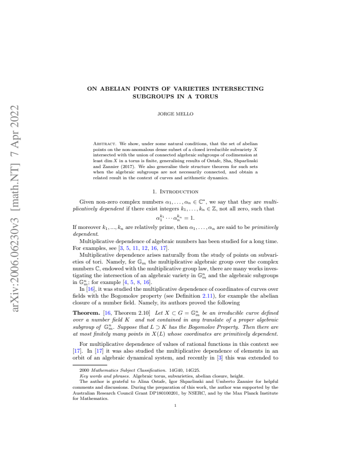 First page