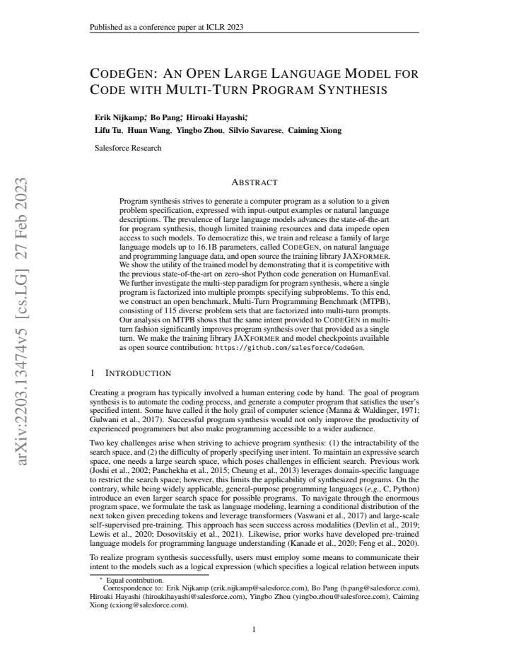 First page