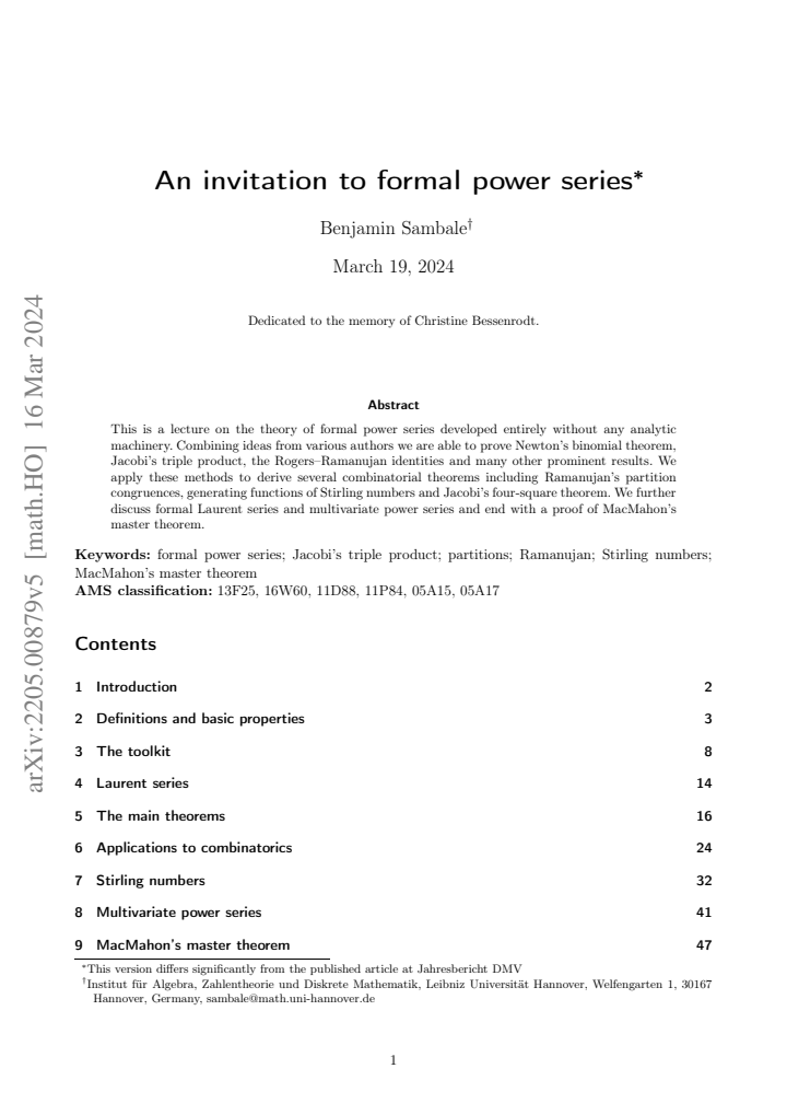 First page