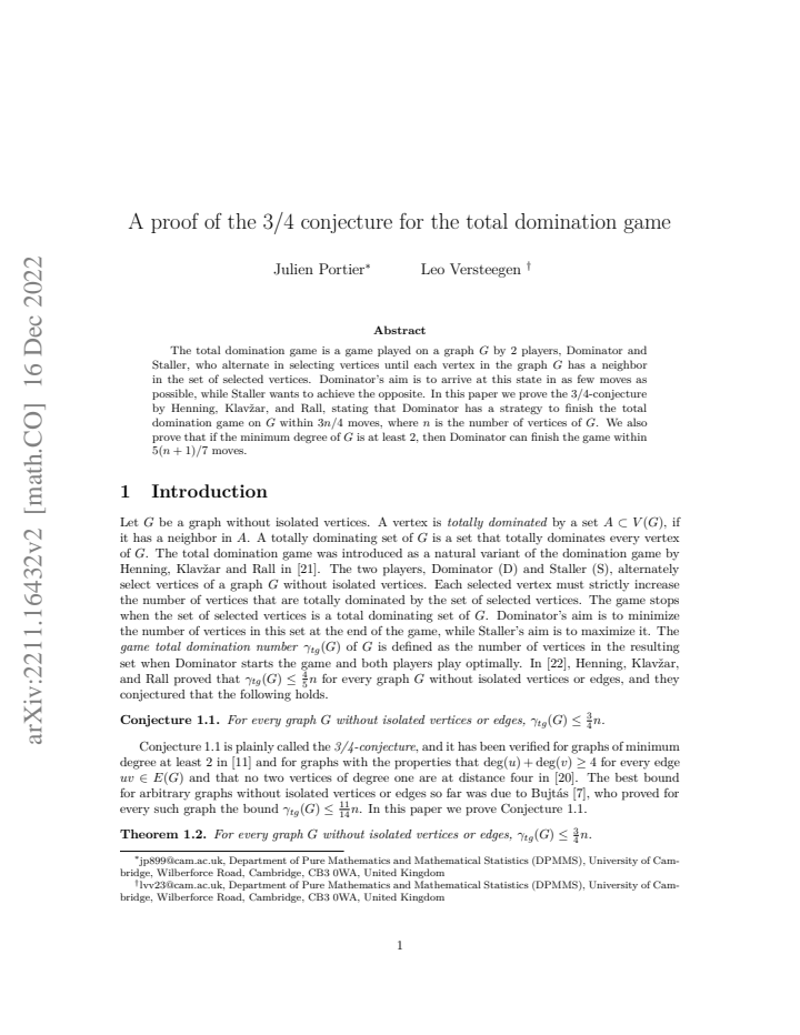 First page