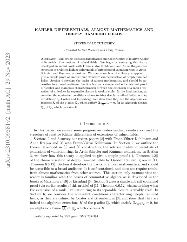 First page