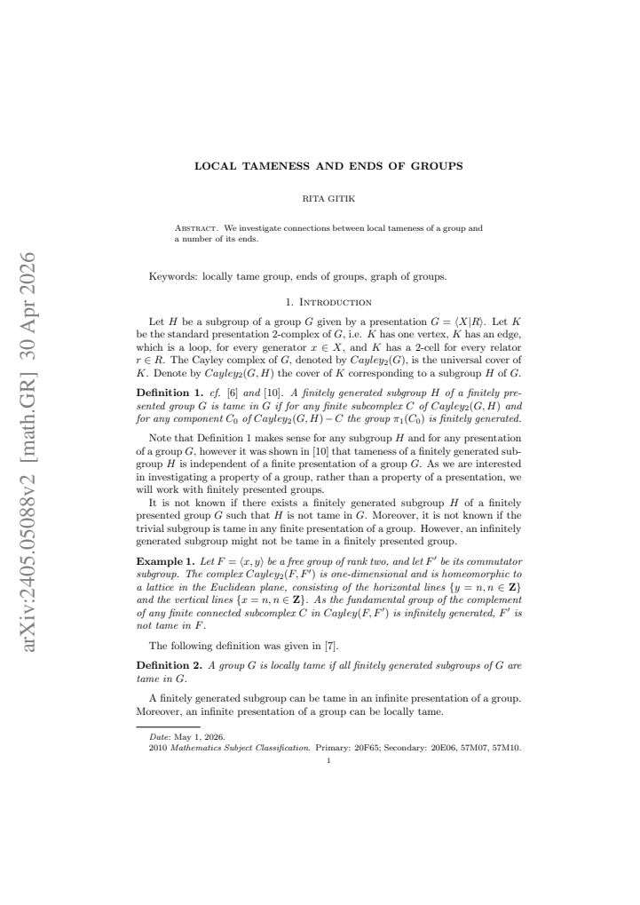 First page