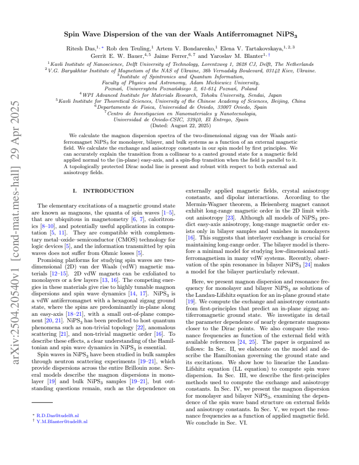 First page