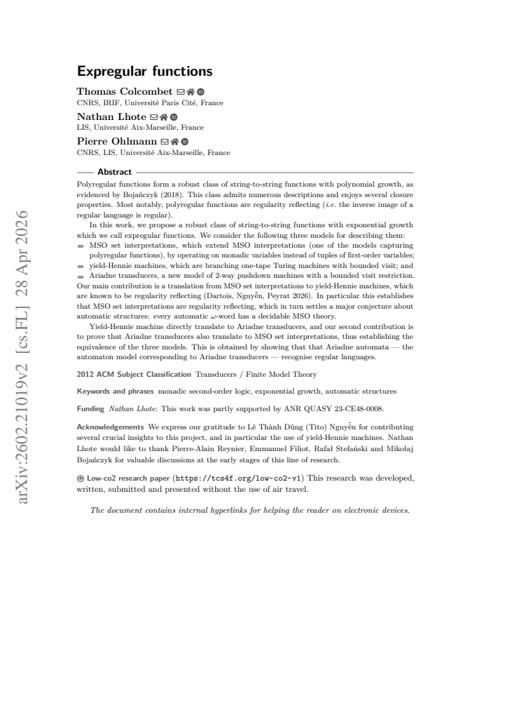 First page