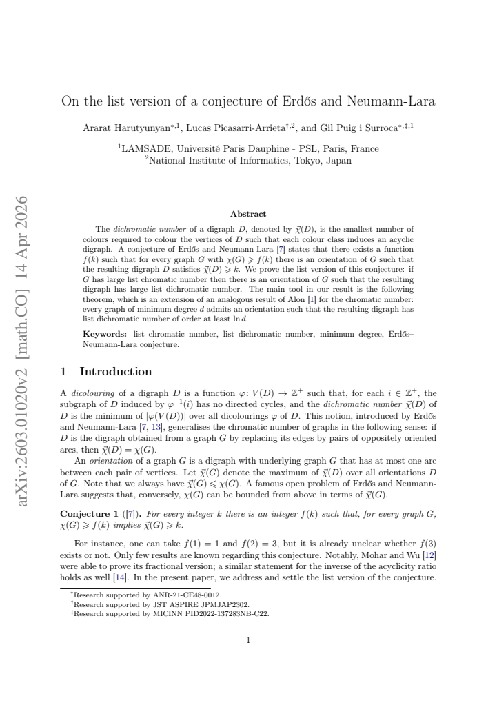 First page