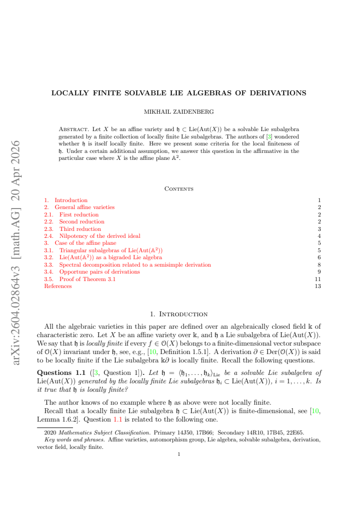 First page