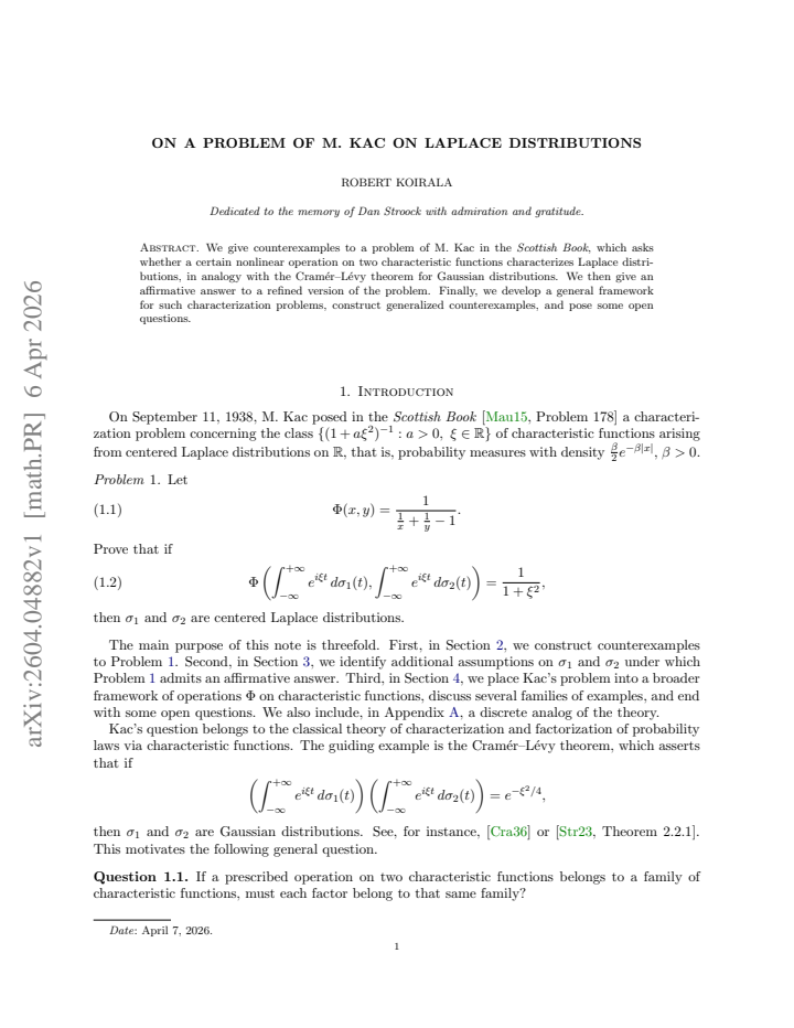 First page