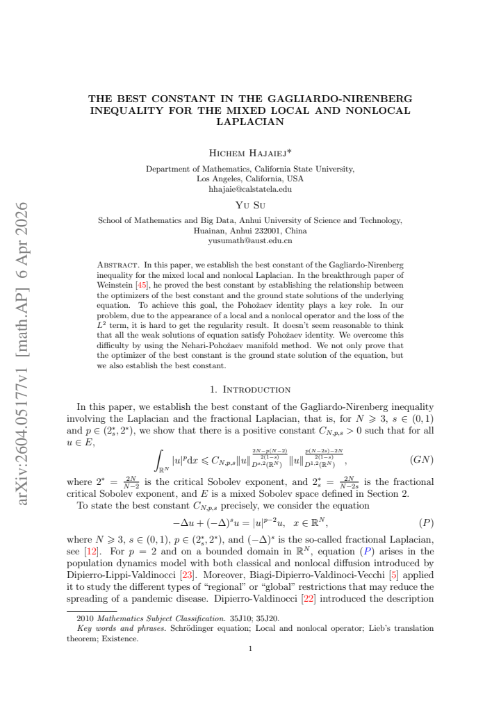 First page