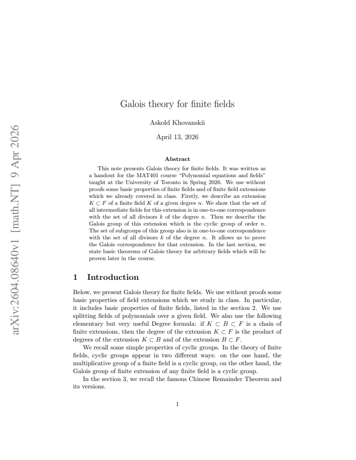First page