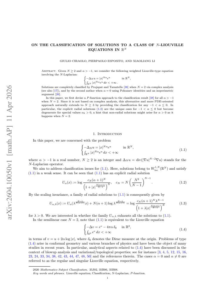 First page