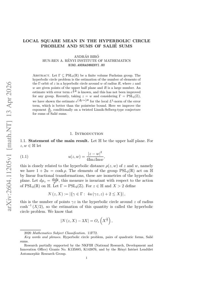 First page