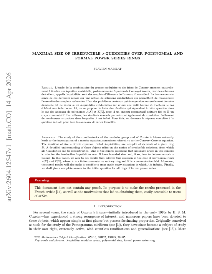 First page