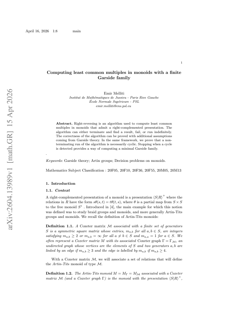 First page