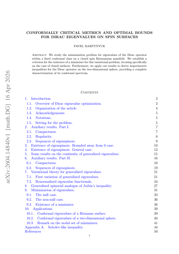 First page
