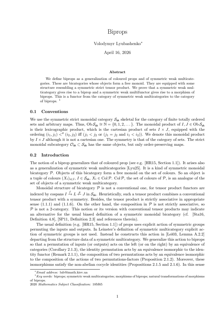 First page