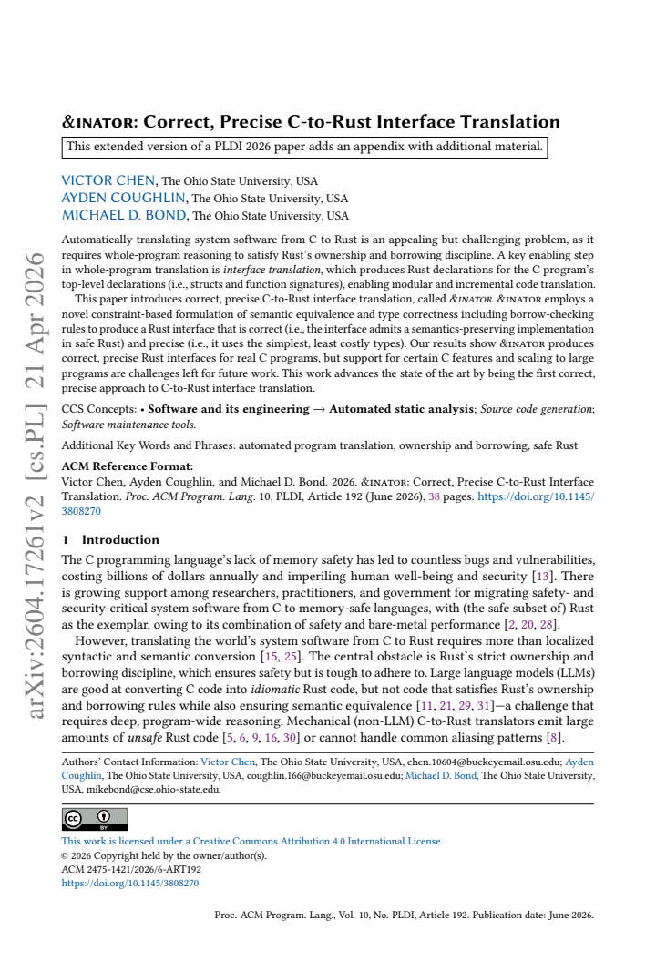 First page