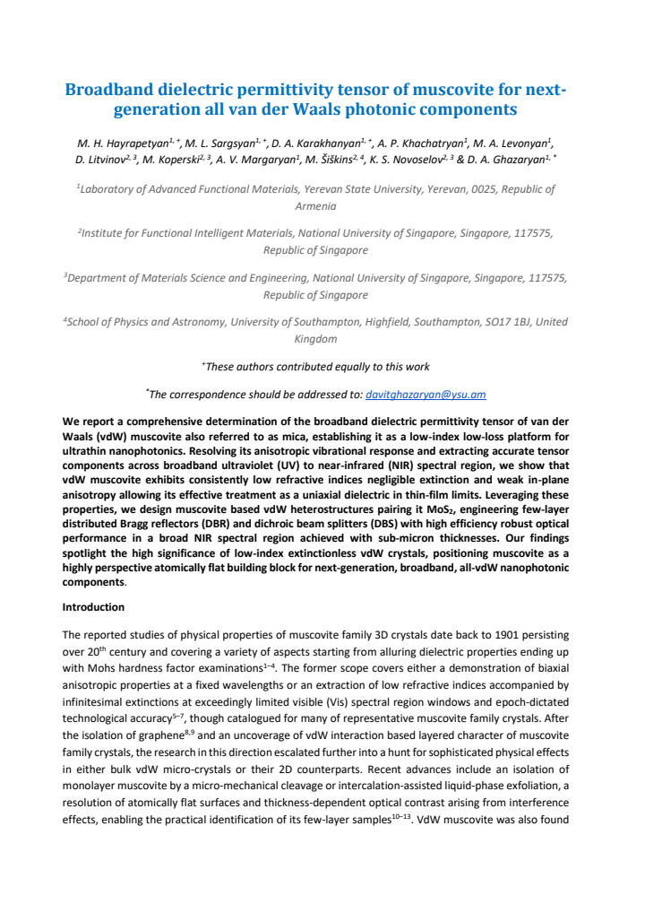 First page