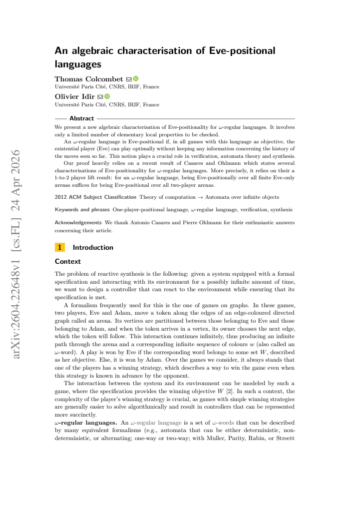 First page