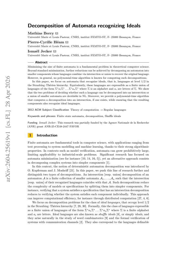 First page