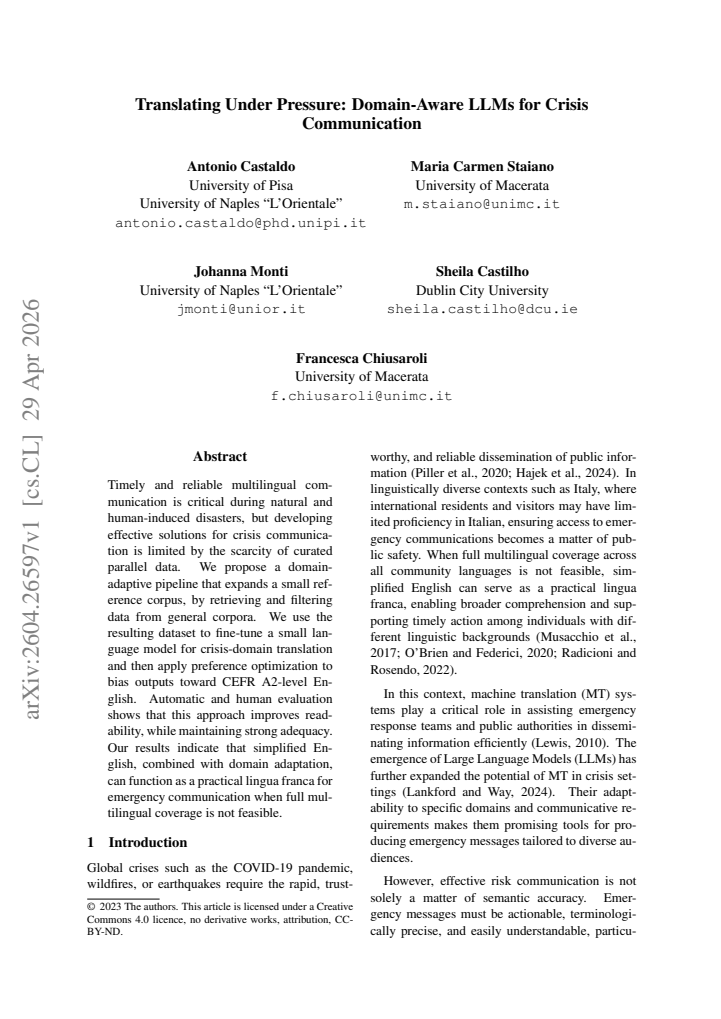 First page