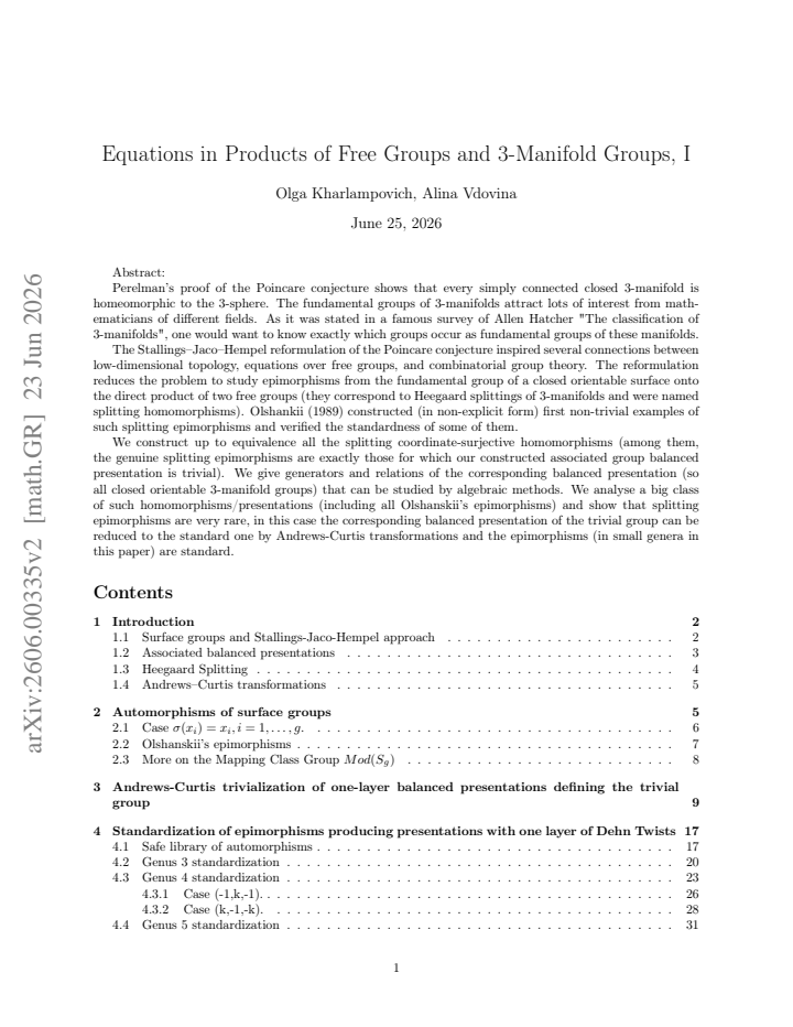 First page