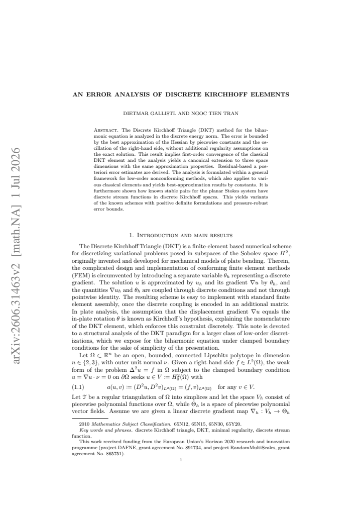 First page